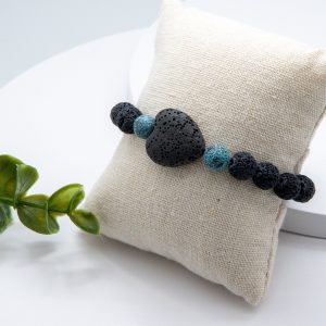 Burning Heart Lava Stone Bracelet